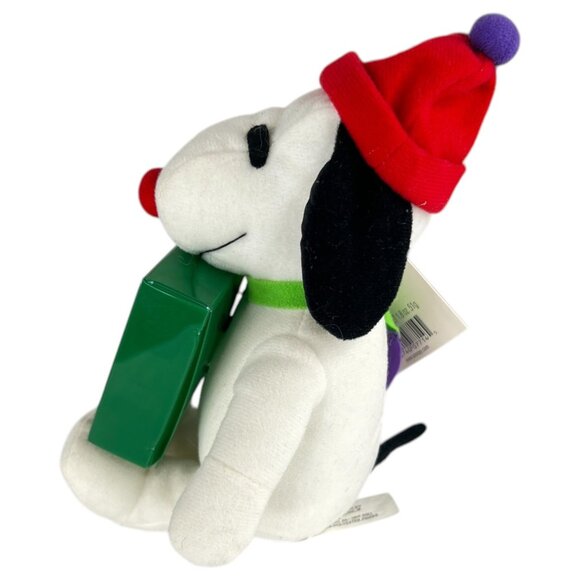 Whitmans Peanuts Snoopy Plush Holding Chocolates Box Wearing Winter Hat & Scarf - Picture 4 of 6